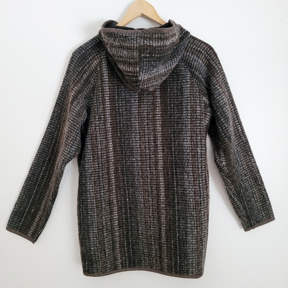 Sitka | Raw Cotton Brown Striped Toggle Front Jacket - M - Picture 10 of 14